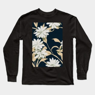 Beautiful Stylized White Flowers, for all those who love nature #211 Long Sleeve T-Shirt